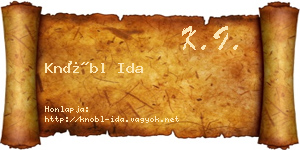 Knöbl Ida névjegykártya